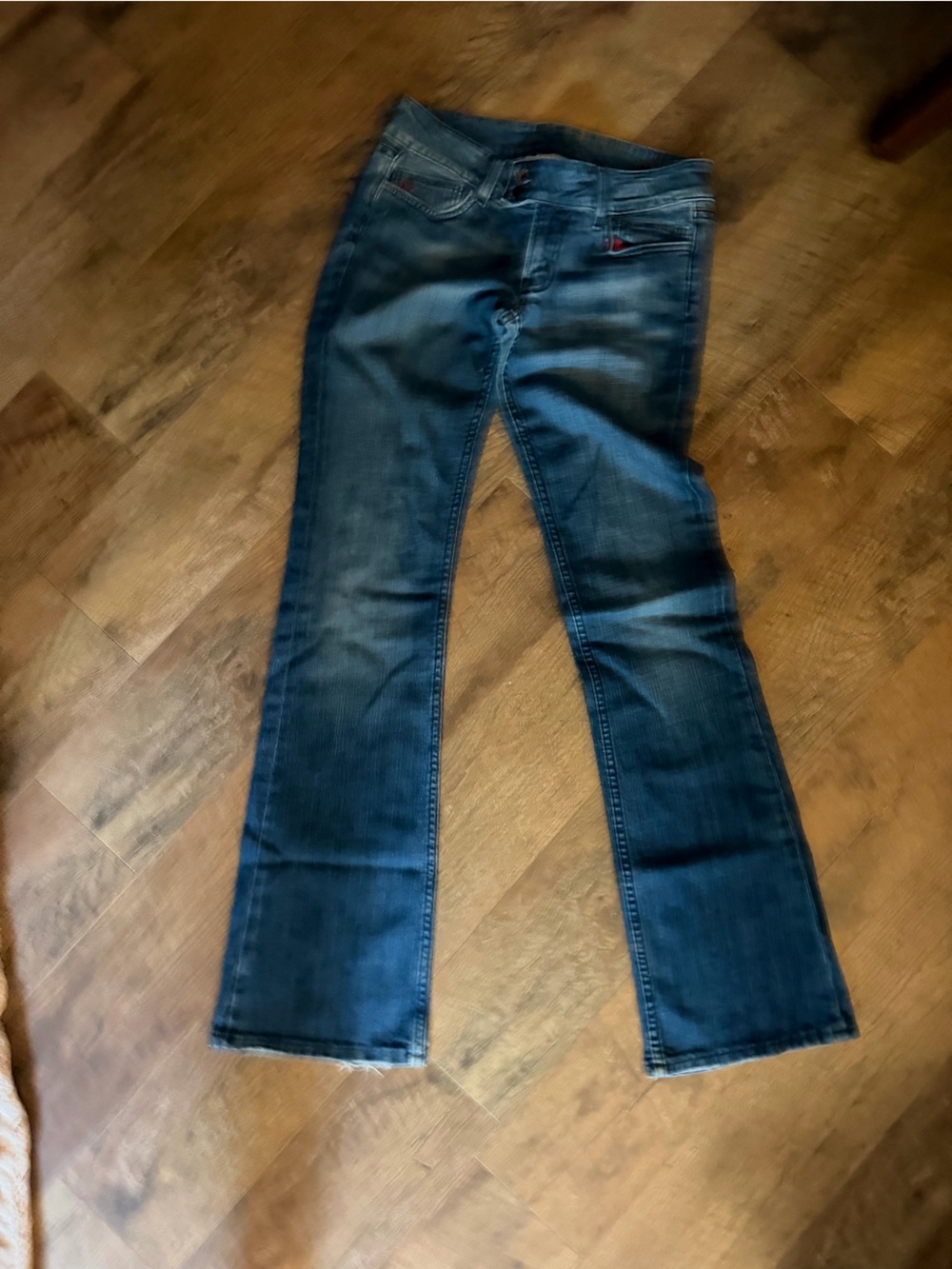 Miss Me Blue Flare Jeans with Subtle Fade Bootcut 29